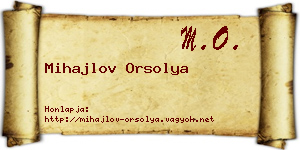 Mihajlov Orsolya névjegykártya